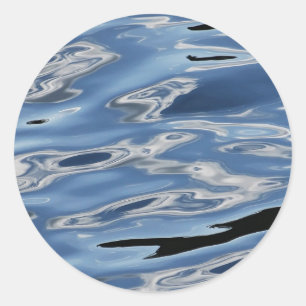 Sticker Rond motif d'eau bleu cool