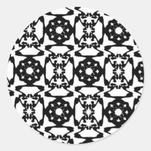 Sticker Rond Motif décoratif noir et blanc