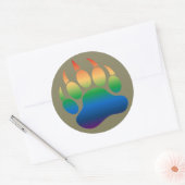 Sticker Rond Motif dégradé cool Gay Bears Fierté Patte d'ours (Enveloppe)