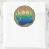 Sticker Rond Motif dégradé cool Gay Bears Fierté Patte d'ours (Sac)
