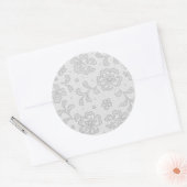 Sticker Rond Motif dentelle, fleur vintage 1 (Enveloppe)