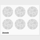 Sticker Rond Motif dentelle, fleur vintage 1 (Feuille)