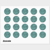 Sticker Rond Motif d'enveloppement de bulle turquoise (Feuille)