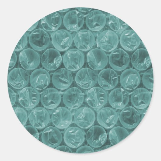 Sticker Rond Motif d'enveloppement de bulle turquoise (Devant)