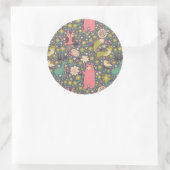 Sticker Rond Motif des animaux de forêt mignons (Sac)