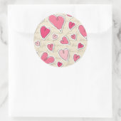 Sticker Rond Motif des Coeurs (Sac)