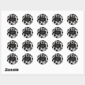 Sticker Rond Motif des coeurs de brosse (Feuille)