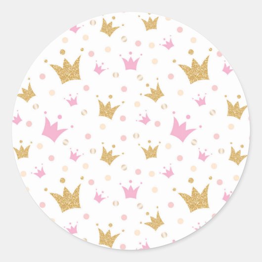Sticker Rond Motif des Couronnes d'or (Devant)