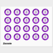 Sticker Rond Motif des échelles de sirène violet initiales pers (Feuille)