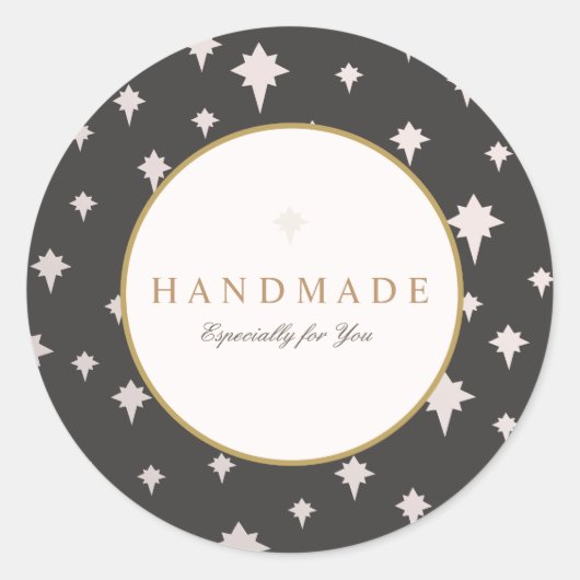 Sticker Rond Motif des étoiles d'argent haut de gamme (Devant)