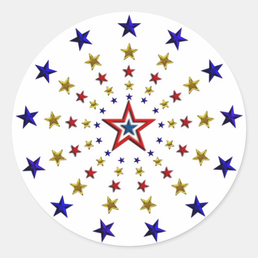 Sticker Rond Motif des étoiles patriotiques (Devant)