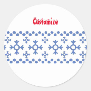 Sticker Rond Motif des flocons de neige bleu Cute Thunder_Cove