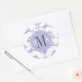 Sticker Rond Motif des ondulations et des navires (Enveloppe)