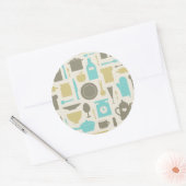 Sticker Rond Motif Des Outils De Cuisine (Enveloppe)