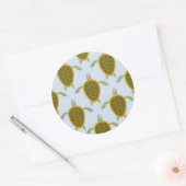 Sticker Rond Motif Des Tortues De Mer (Enveloppe)