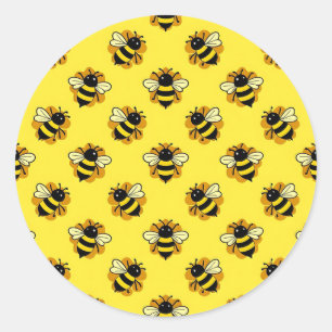 Sticker Rond Motif d'été de jolie abeille