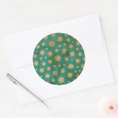 Sticker Rond Motif d'étoiles (Enveloppe)