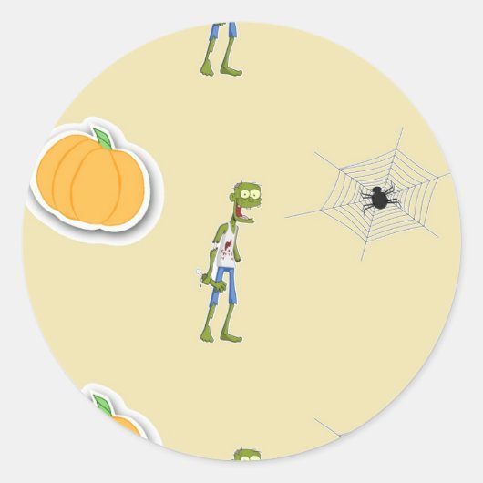 Sticker Rond Motif d'Halloween à la crème (Devant)