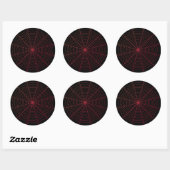 Sticker Rond Motif d'Halloween en rouge noir (Feuille)