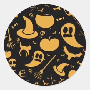 Sticker Rond Motif d'Halloween pour petits enfants
