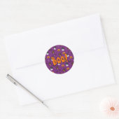 Sticker Rond Motif d'Halloween violet (Enveloppe)