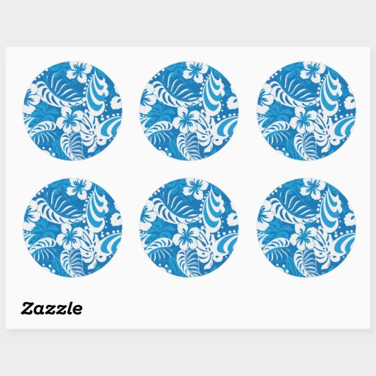 Sticker Rond Motif d'Hibiscus tropical (Feuille)