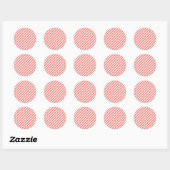 Sticker Rond Motif diagonal de rayures roses et blanches (Feuille)