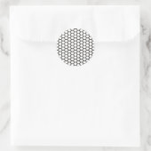 Sticker Rond Motif diamant de nid d'abeille noir et blanc (Sac)