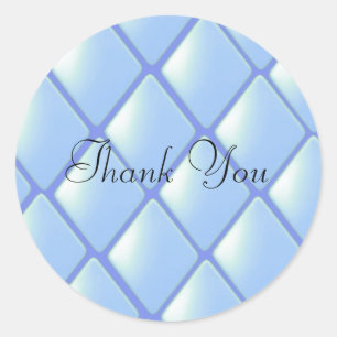 Sticker Rond Motif diamant matelassé bleu
