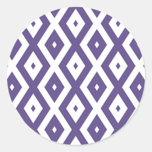 Sticker Rond Motif diamant ultra violet et blanc