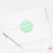 Sticker Rond Motif diamant vert et blanc (Enveloppe)
