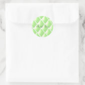 Sticker Rond Motif Diamant Vert Quilé (Sac)