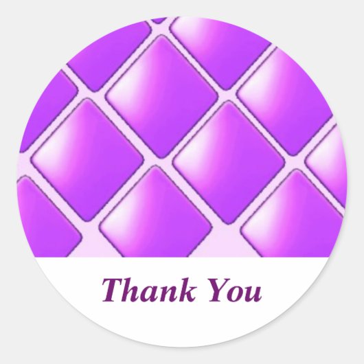 Sticker Rond Motif Diamant violet en gras (Devant)