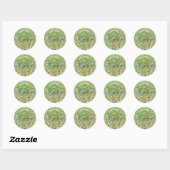 Sticker Rond Motif d'Imaginaire d'art populaire (Feuille)