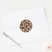 Sticker Rond Motif d'impression Giraffe en Brown foncé. (Enveloppe)