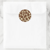 Sticker Rond Motif d'impression Giraffe en Brown foncé. (Sac)