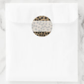 Sticker Rond Motif d'impression noir et Brown Cheetah. (Sac)