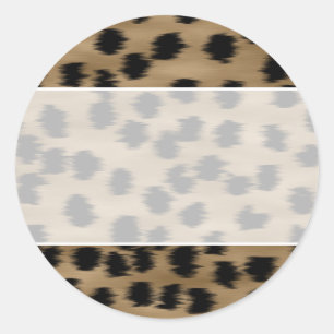 Sticker Rond Motif d'impression noir et Brown Cheetah.