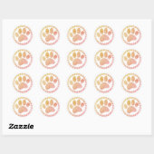 Sticker Rond Motif D'Impression Paw Et Round Frame Dog (Feuille)