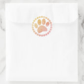 Sticker Rond Motif D'Impression Paw Et Round Frame Dog (Sac)