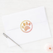 Sticker Rond Motif D'Impression Paw Et Round Frame Dog (Enveloppe)