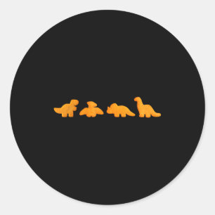 Sticker Rond Motif Dinosaure Nuggets de Poulet _ Di Réaliste Dr