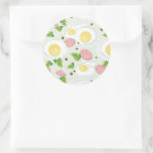 Sticker Rond Motif d'oeufs et de saucisses (Sac)
