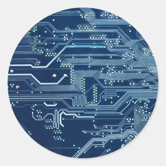 Sticker Rond motif d'ordinateur de carte de circuits électroniq (Devant)