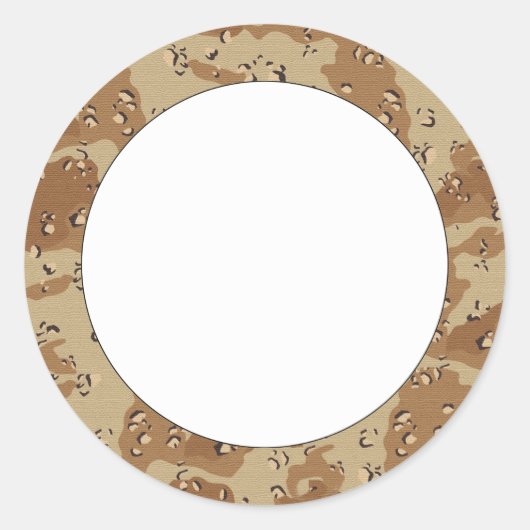 Sticker Rond Motif du Camouflage du désert (Devant)