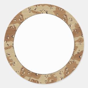 Sticker Rond Motif du Camouflage du désert