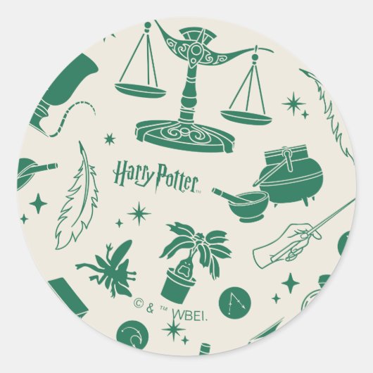Sticker Rond MOTIF du club de classe HOGWARTS™ (Devant)