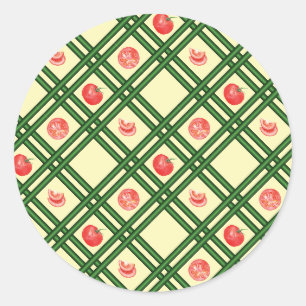 Sticker Rond Motif du jardinier de tomates fraîches