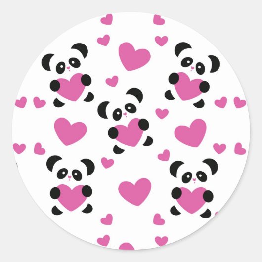 Sticker Rond Motif du Jour de l'Amour (Devant)
