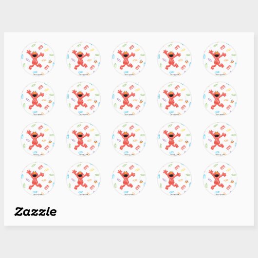 Sticker Rond Motif Elmo Crayon (Feuille)